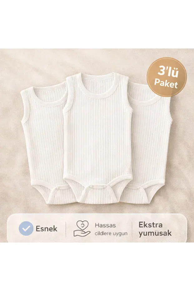 Детское боди-атлет с коротким рукавом 3 шт Novibaby, White2