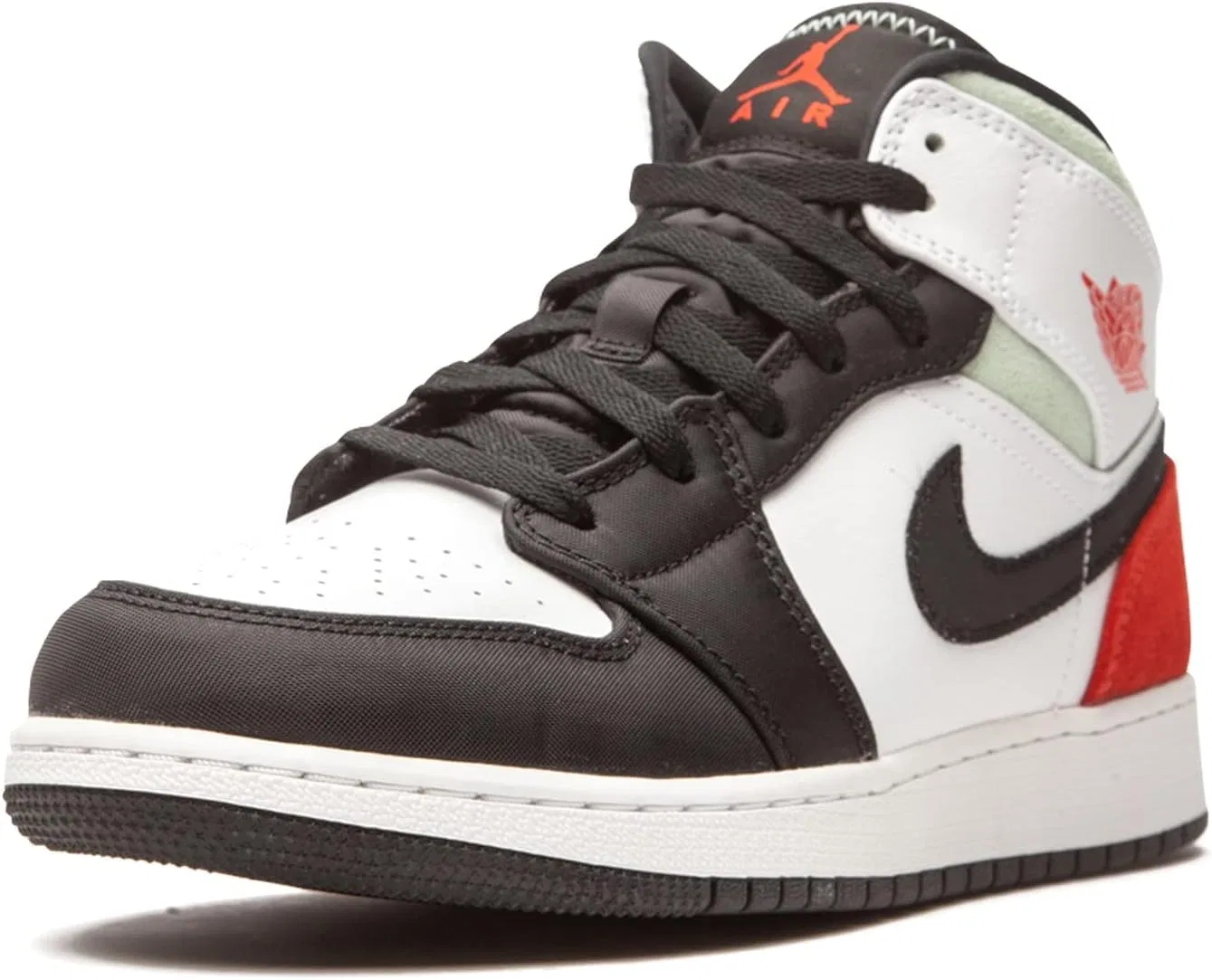 Детские кроссовки для мальчиков с принтом Air Jordan 1 NIKE, White Red Track Black Igloo — фото 2