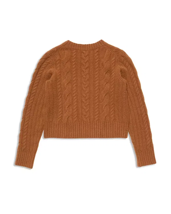 Женский свитер с кабельным вязанием Acne Studios, Mid Brown — фото 2