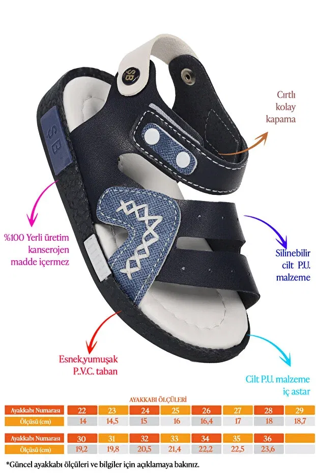 Детские сандалии для мальчиков Kiko Kids, Black - Blue — фото 2
