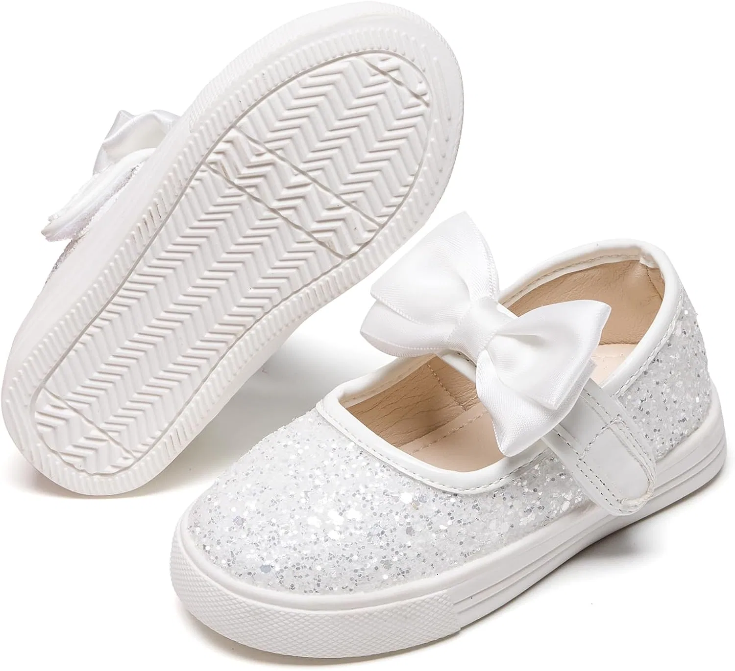 Детские кроссовки для девочек с блестками Felix & Flora, Glitter White