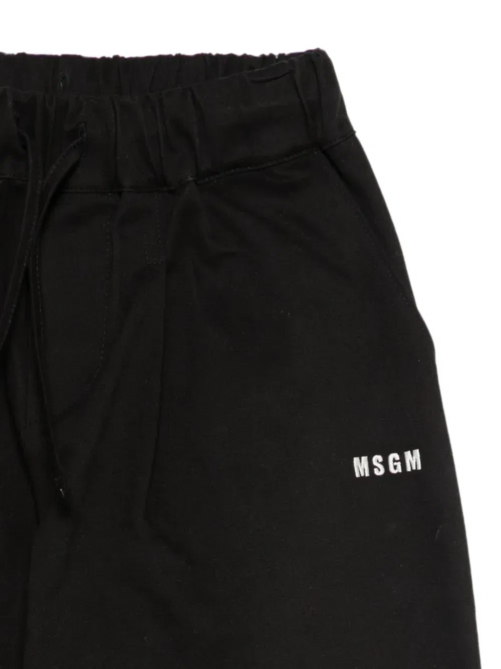 Брюки на шнурке с вышитым логотипом Msgm Kids, черный — фото 3