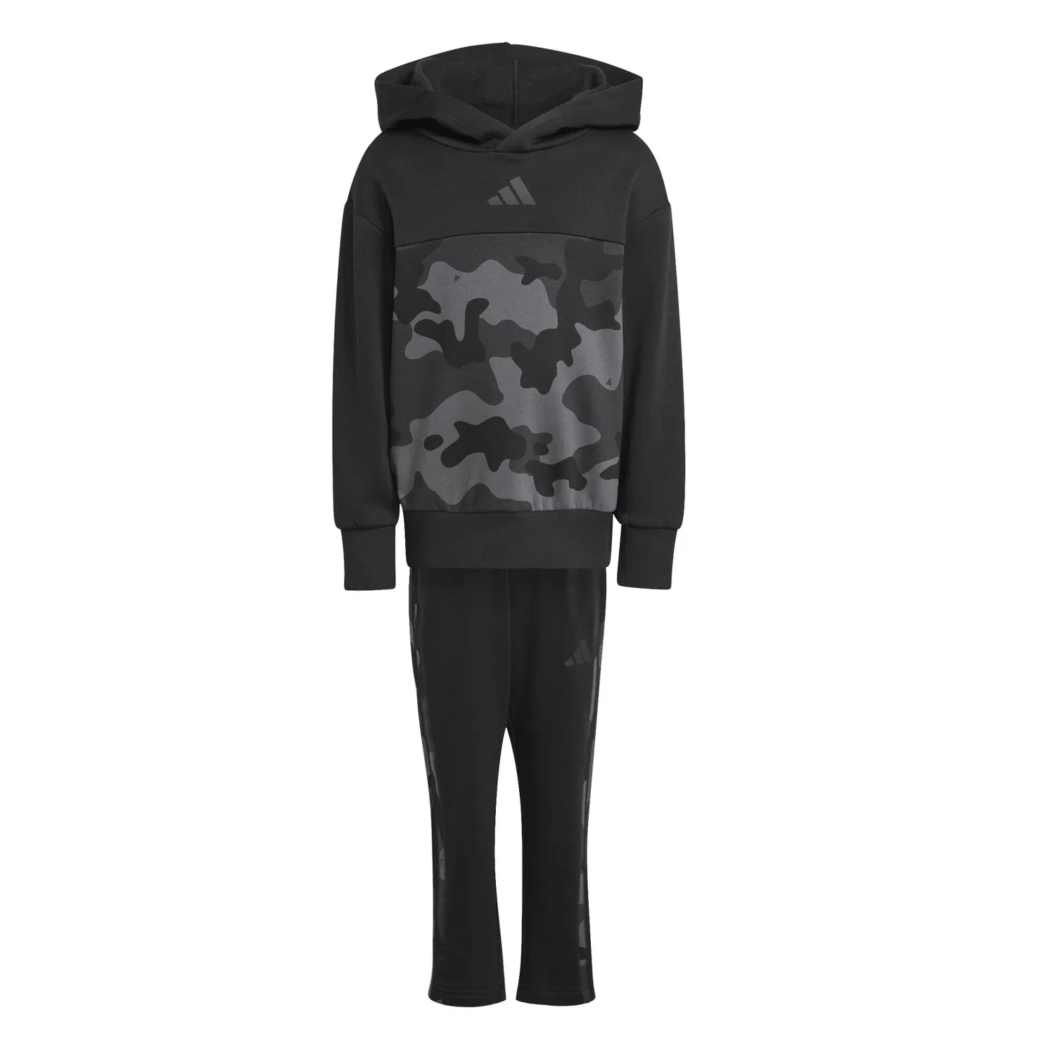 Детский спортивный костюм с камуфляжным принтом LK CAMO FL SET Adidas, Schwarz Grau