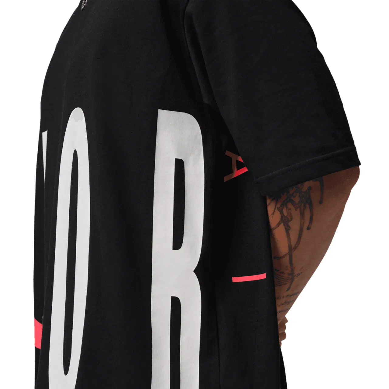 Мужская футболка Torso Stretch Oversized Short Sleeve Crew Jordan, цвет Black/Infrared 23 — фото 4