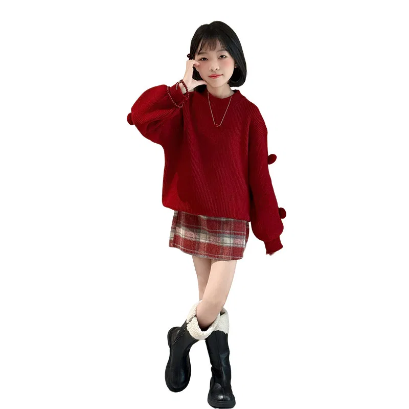 Детский свитер с круглым вырезом Red Sweater PLANDOO — фото 3