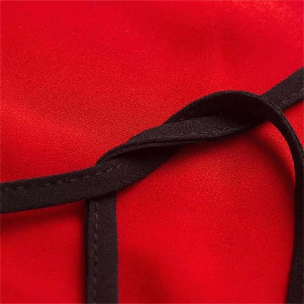 Женское платье миди с цветочным принтом V-образным вырезом Generic, Red — фото 2
