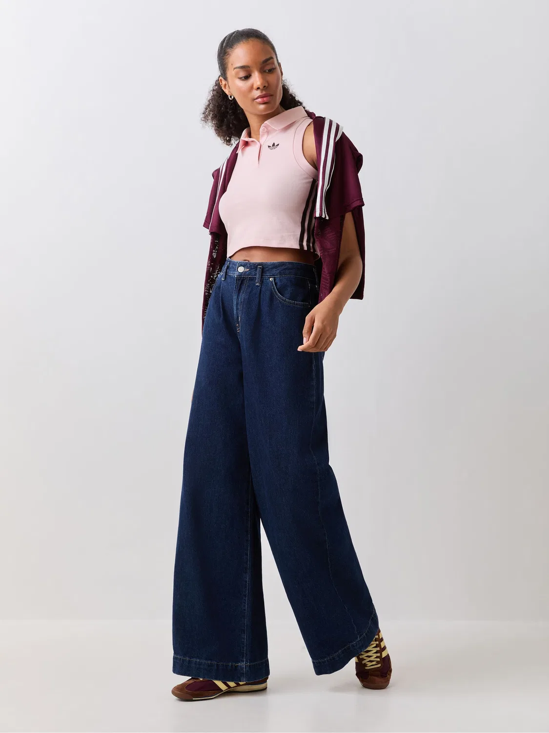 Поло женское, slim fit, adidas Originals, серый — фото 2
