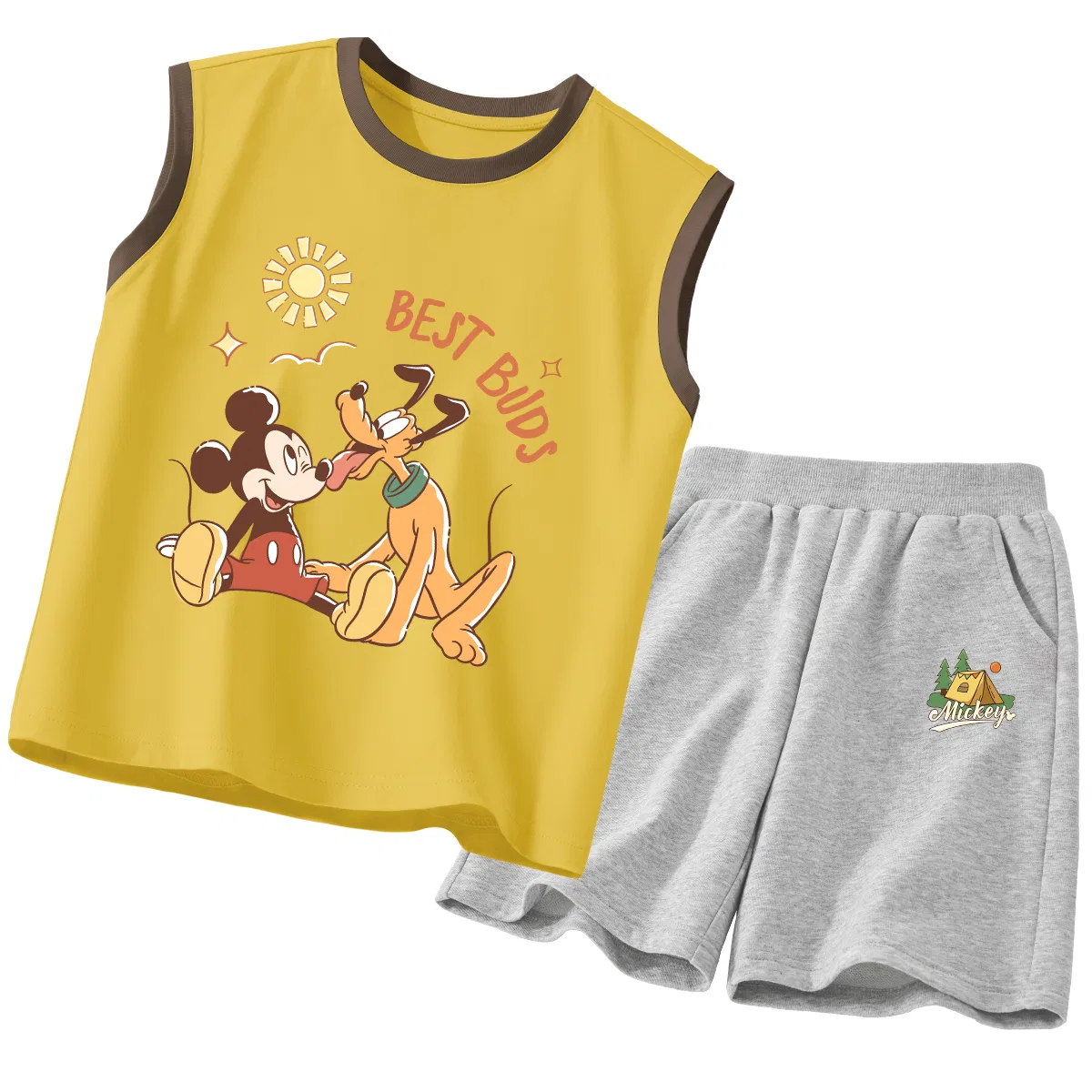 Детский спортивный костюм, тонкий трикотаж, Disney, Bright Sun Yellow+Dark Gray