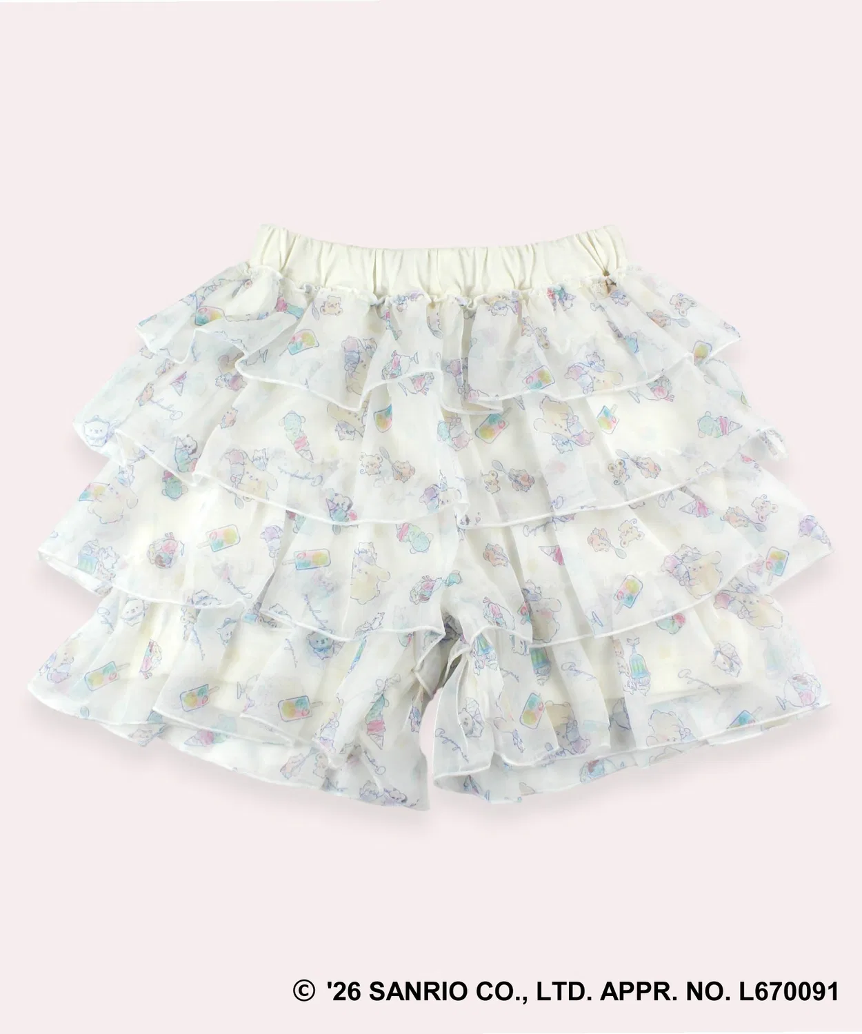 Детские штаны с воланами Pompompurin Sanrio, Белый
