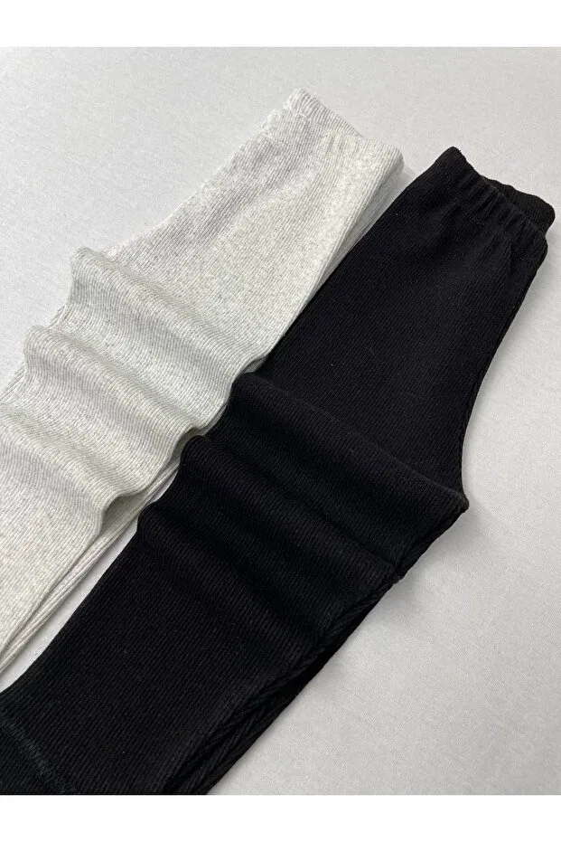 Детские леггинсы для девочек хлопковые Berat Moda, Black - Ash Gray