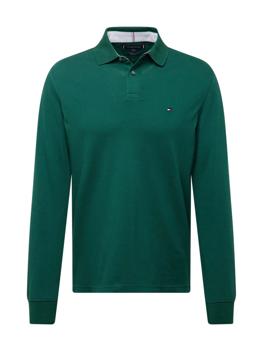 Рубашка TOMMY HILFIGER '1985 REGULAR LS POLO' изумрудного цвета