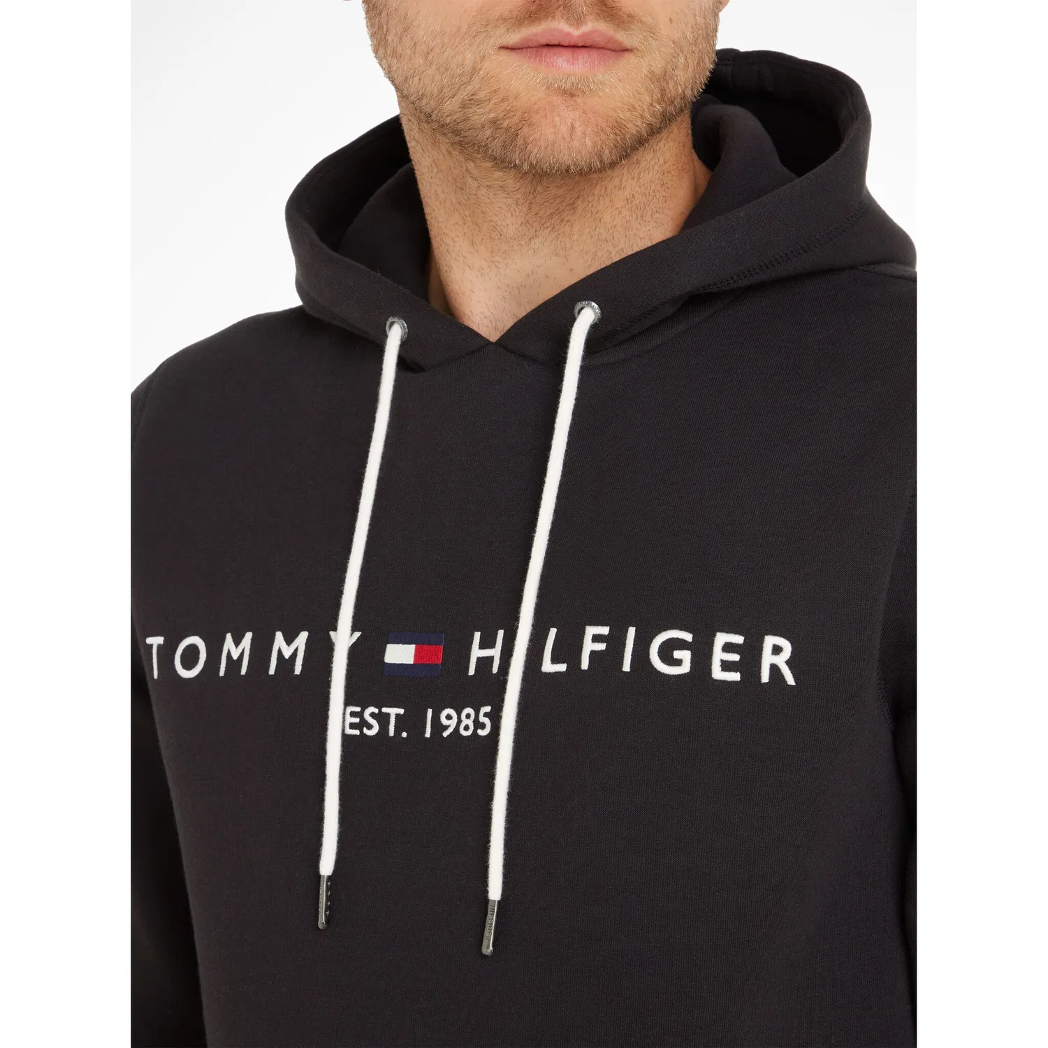 Мужской худи с логотипом Tommy Hilfiger, Jet Black — фото 4