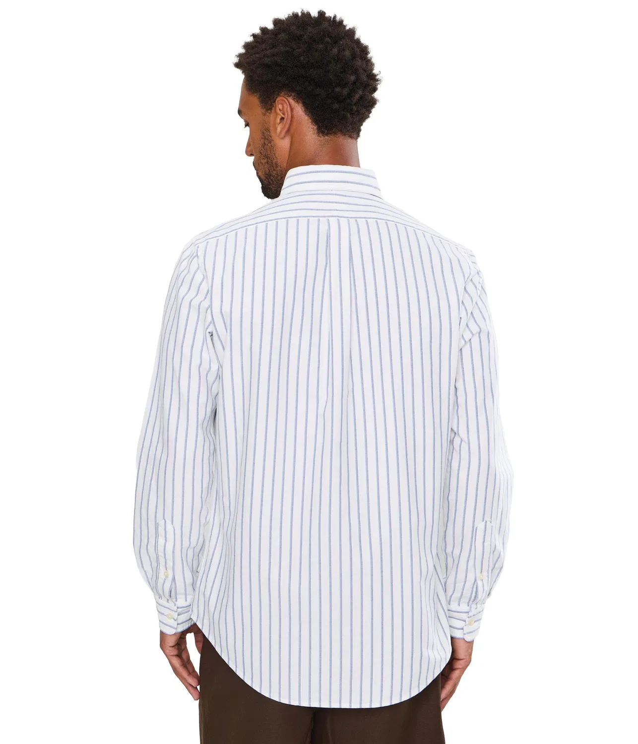 Классическая полосатая рубашка Оксфорд Polo Ralph Lauren, White/Blue Multi — фото 4
