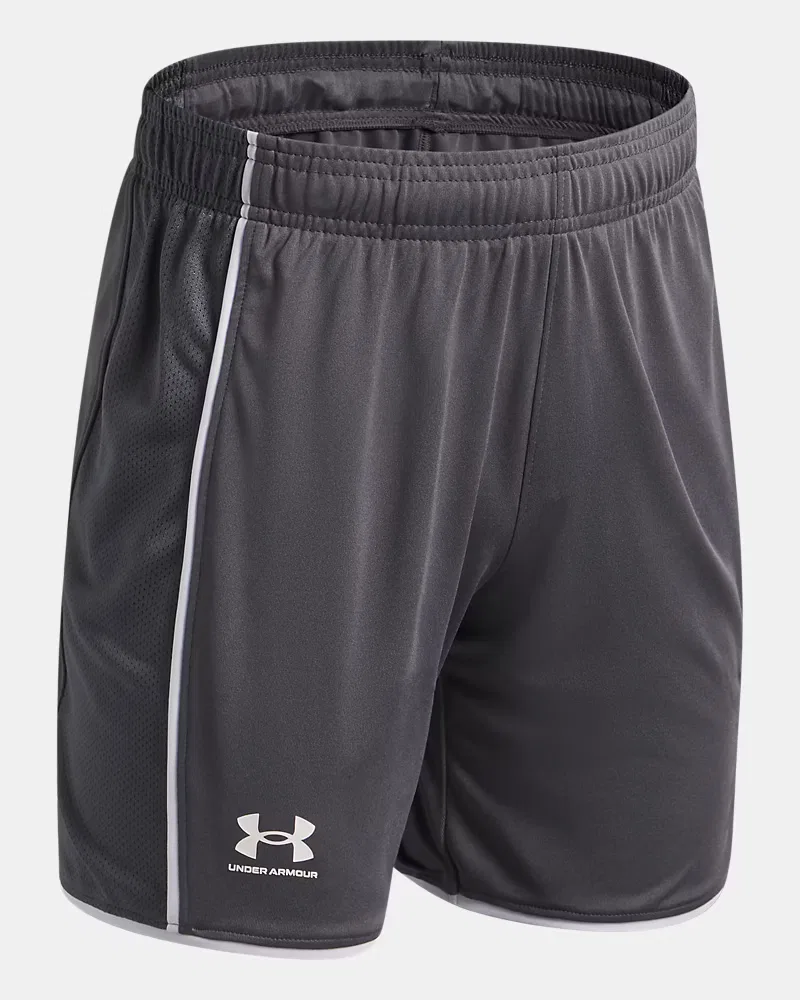 Шорты 15 см быстросохнущие из полиэстера UA Challenger Train UnderArmour, Castlerock/White — фото 3