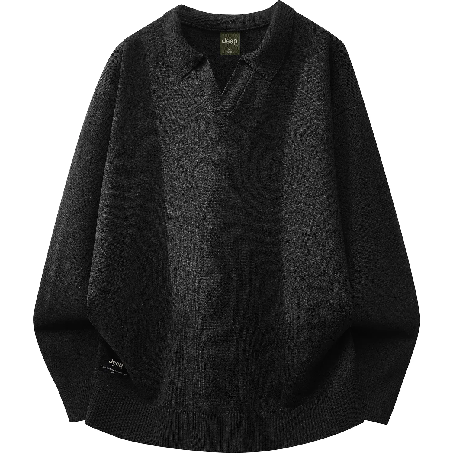 Детский джемпер с лацканом Jeep Wrangler Knitwear, Black