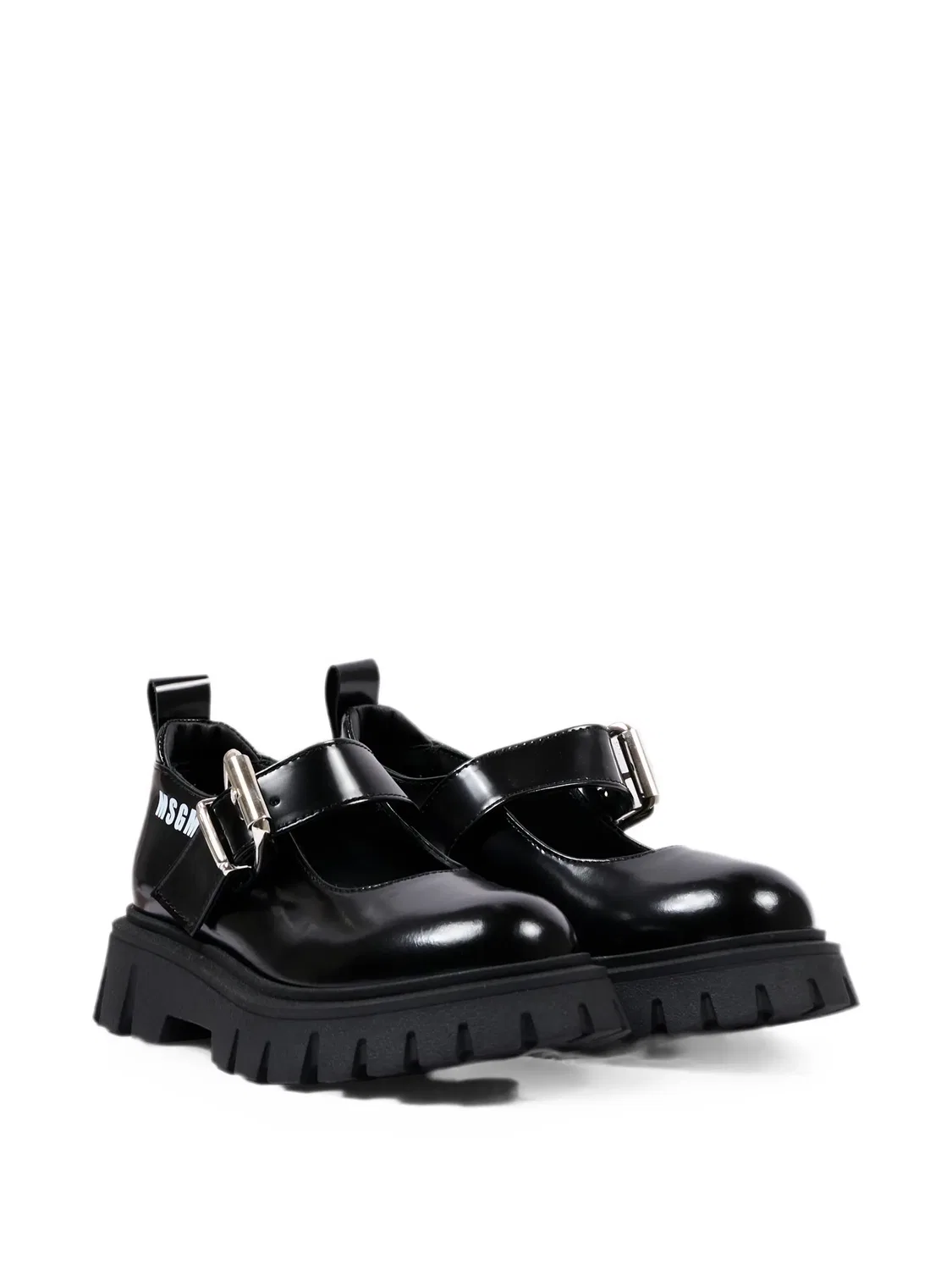 Лоферы на массивной подошве с пряжками Msgm Kids, черный