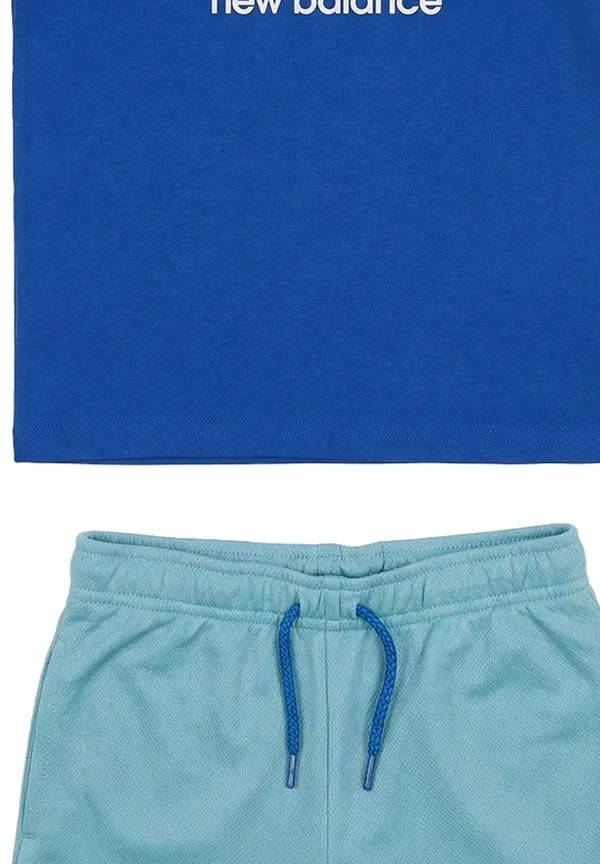 Детский комплект из футболки и шорт с принтом Completo bambino set New Balance, Blu, синий — фото 3