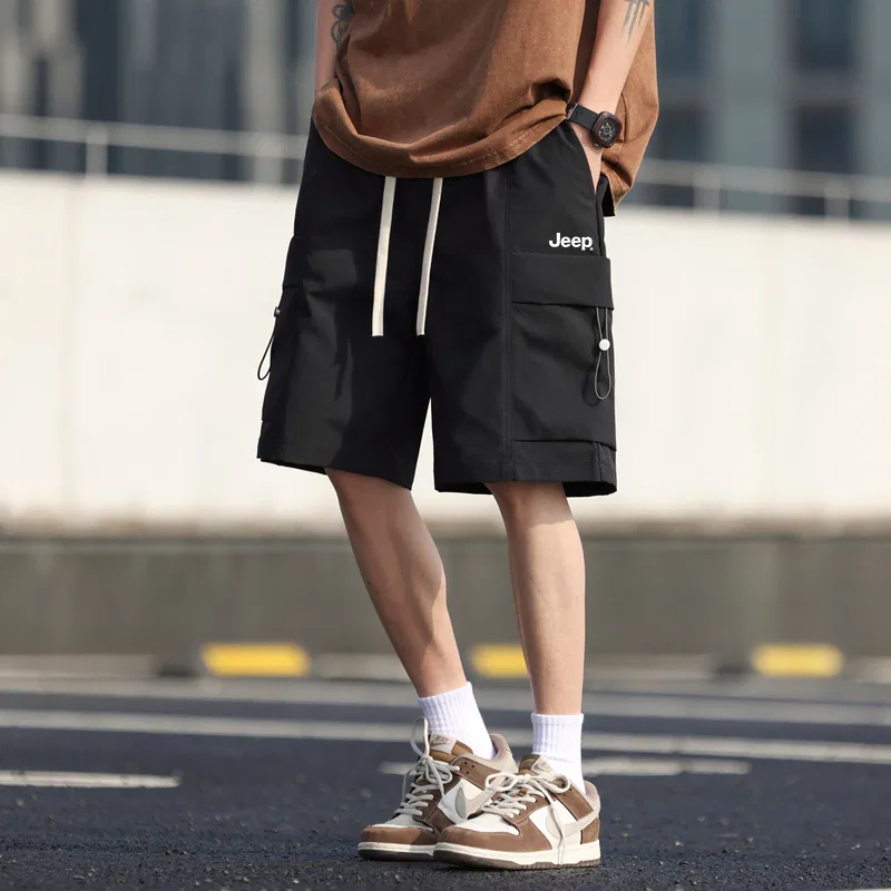 Детские шорты для мальчиков и девочек с принтом Jeep Horseback Riding Casual Collection, Черный — фото 4