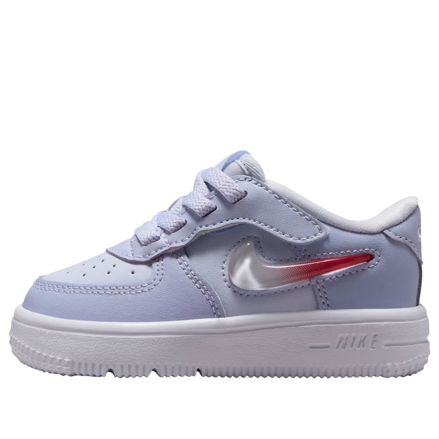 Детские кроссовки с кожаным верхом Force 1 Low EasyOn 'Football Grey' Nike, Football Grey/Ghost/White/Tropical Pink