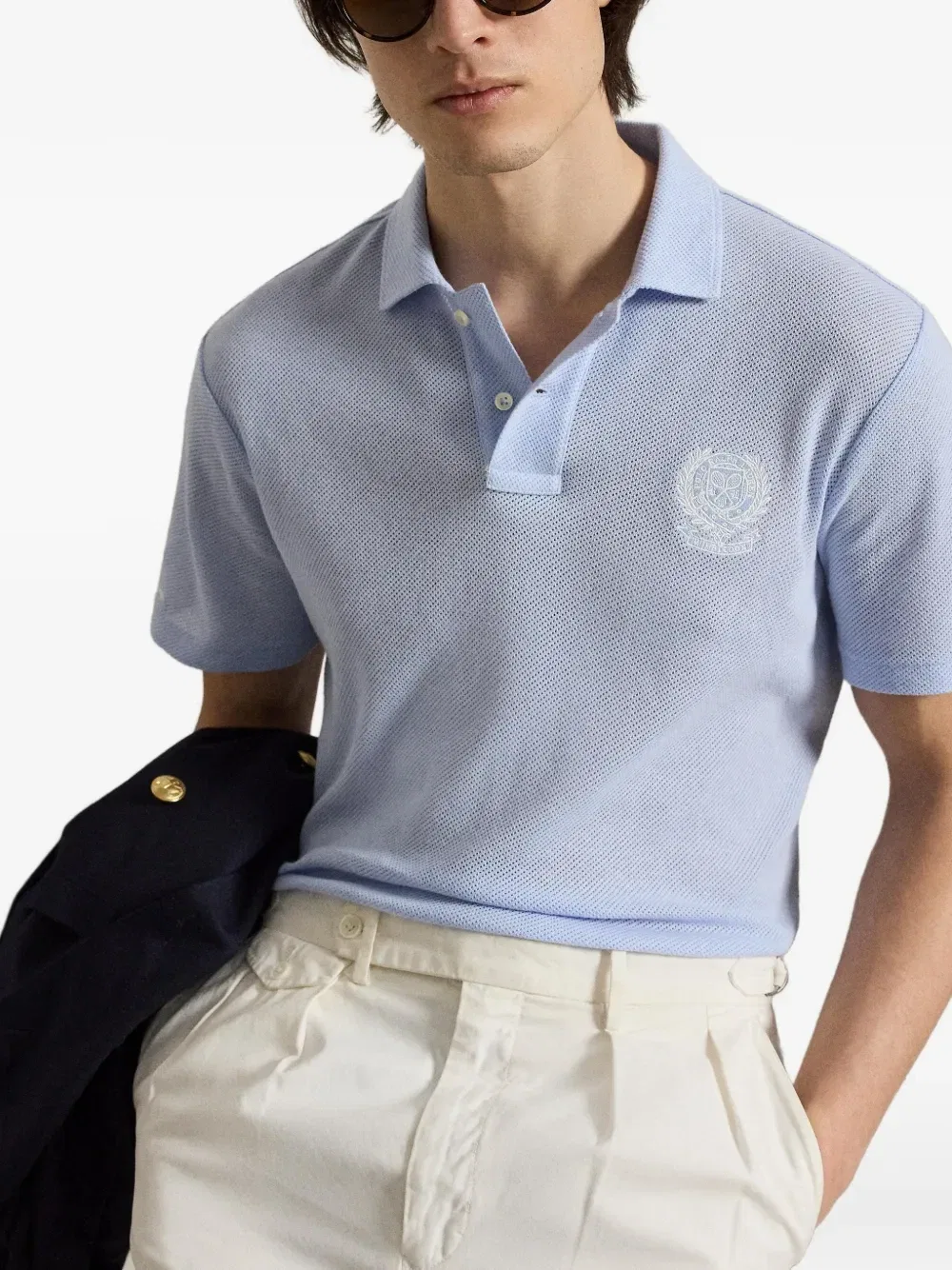 Рубашка-поло Wimbledon с вышивкой Polo Ralph Lauren, синий — фото 3