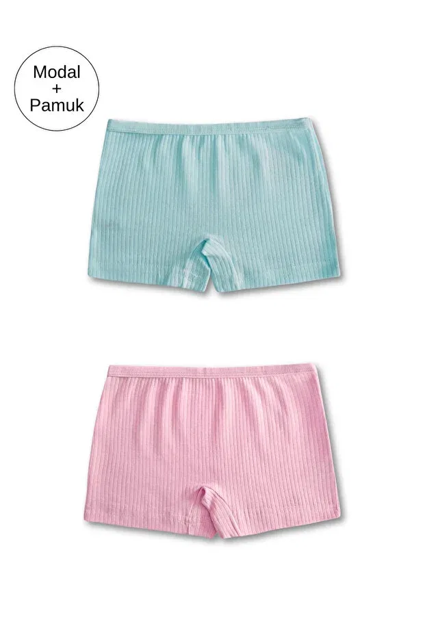 Детский комплект трусов для девочек хлопковый Modal-Cotton blend girls' boxer briefs underwear set of 6 Panfilia, Pink-Yellow-White — фото 2