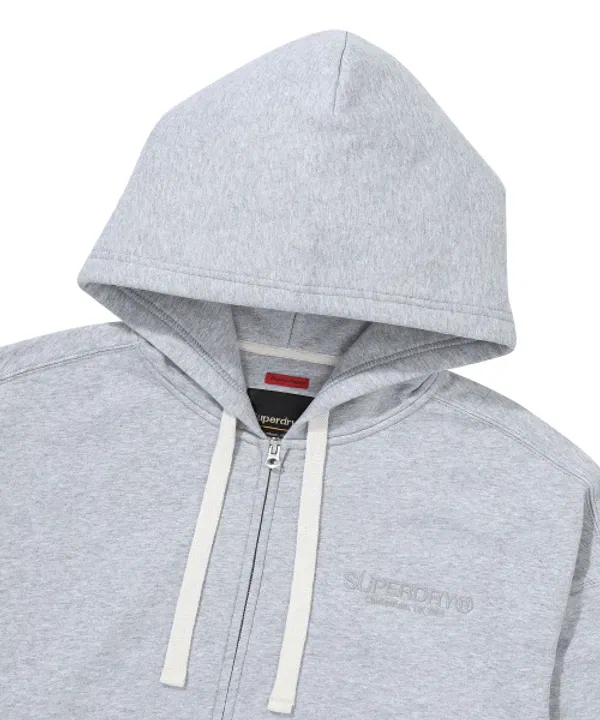 Худи с капюшоном Core 2-Way, Superdry, светло-серый меланж — фото 4