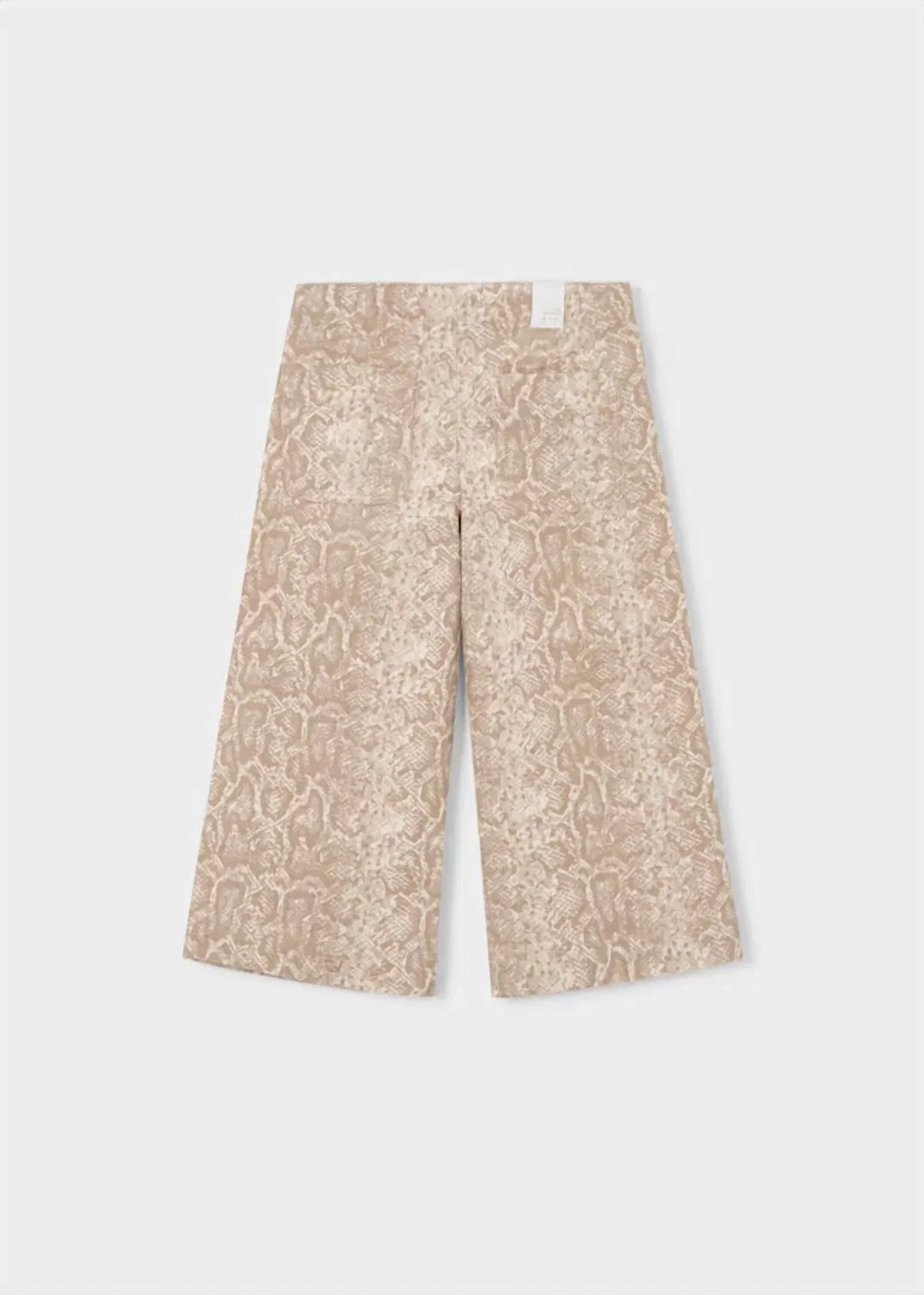 Детские джинсы для девочек с принтом змеиной кожи Snake Print Denim Pants Mayoral, бежевый — фото 3