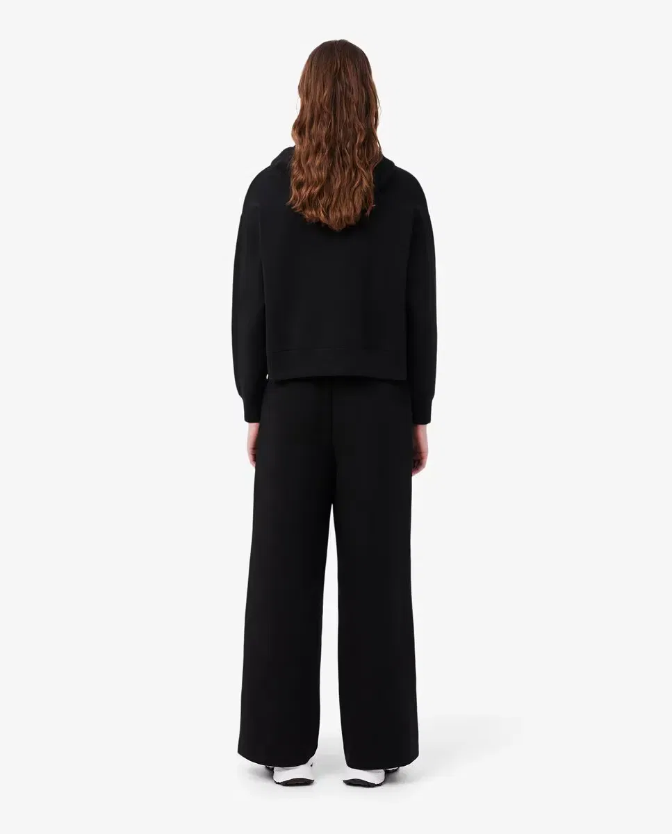 Штаны спортивные женские Lacoste Negro, широкие трикотажные — фото 3