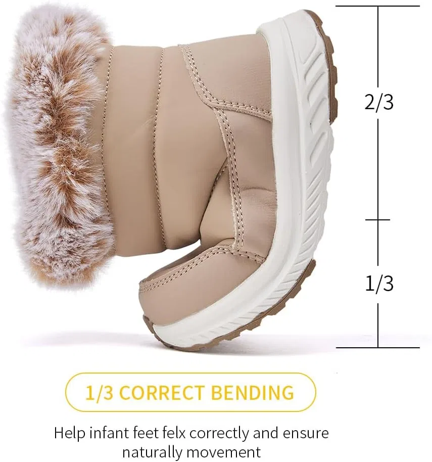 Детские зимние ботинки для девочек и мальчиков BMCiTYBM, Camel — фото 4