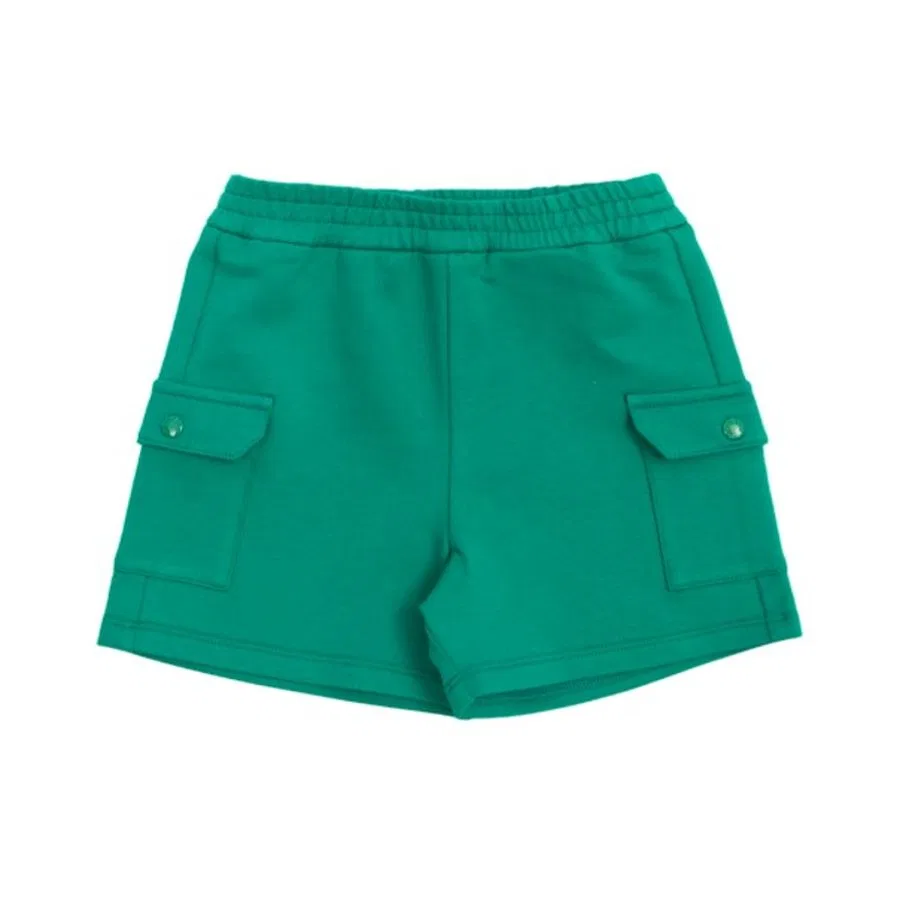 Шорты с логотипом из стрейч-хлопка Boys Logo-Patch Stretch-Cotton Moncler, Green