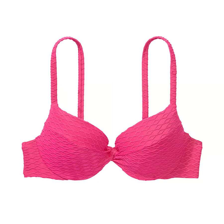 

Топ бикини Victoria's Secret Swim Mix & Match Twist Push-Up Fishnet, розовый