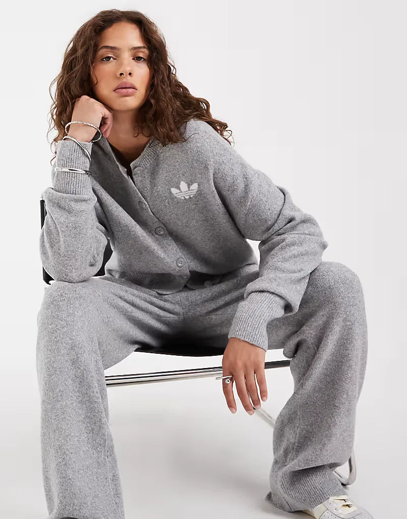Вязаный кардиган Adidas Originals, серый