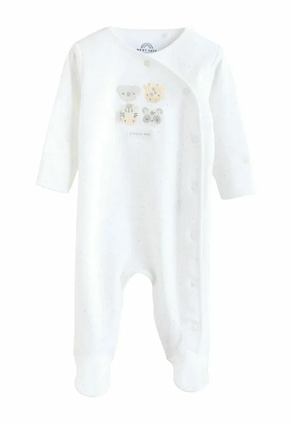 Комплект пижам из 3 предметов, хлопок, Regular fit - 3 pack - sleep suit, Next, белый, сафари — фото 2
