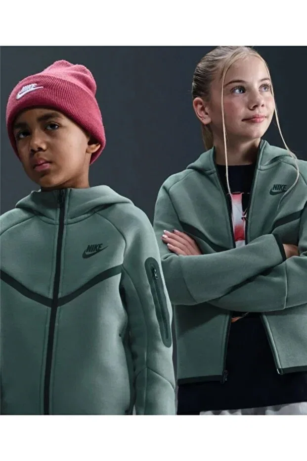 Детское худи для девочек с капюшоном Tech Fleece Nike, Turquoise
