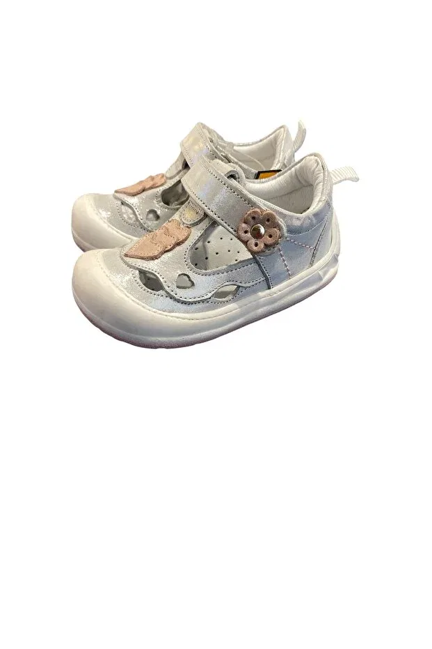 Детская обувь для девочек ортопедическая кожаная Pappikids, Silver