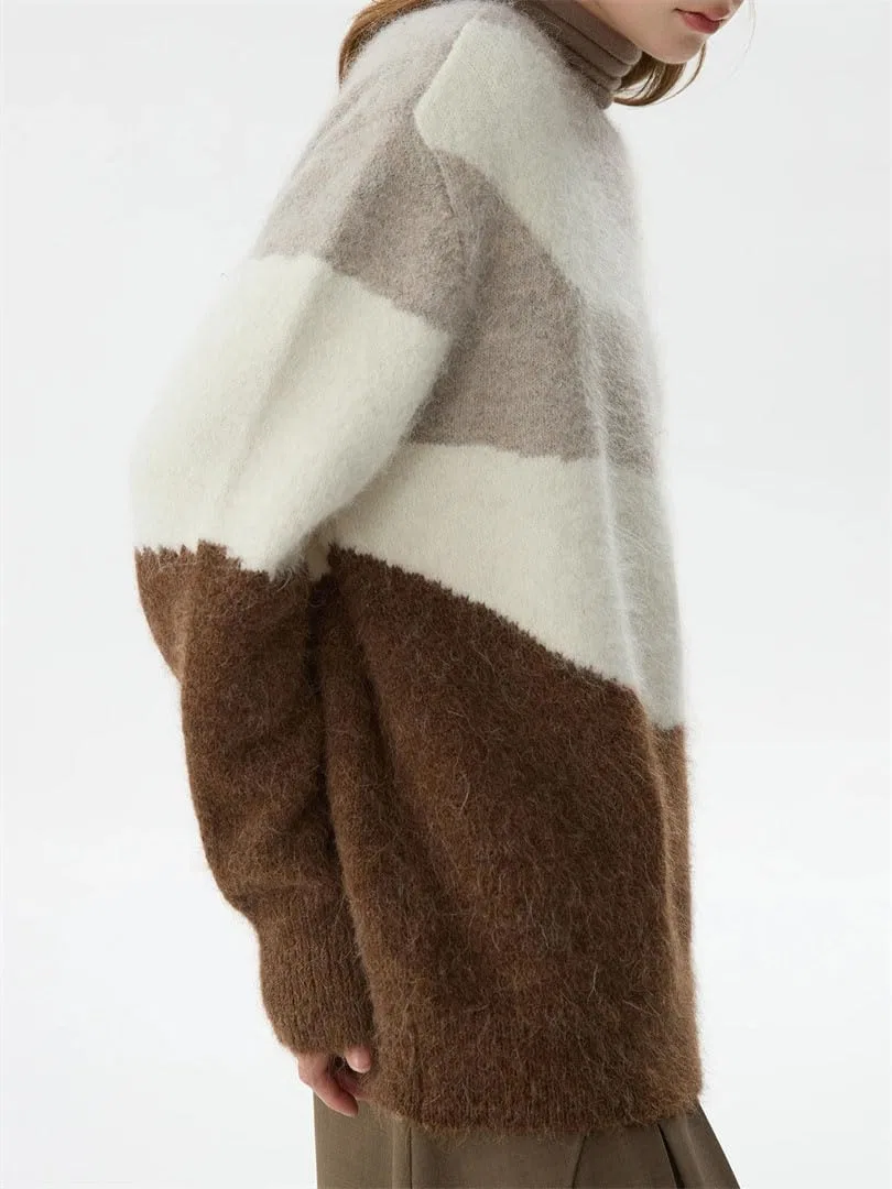 Женский свитер свободного кроя с длинным рукавом, Pale Pnnrkish Gray — фото 3
