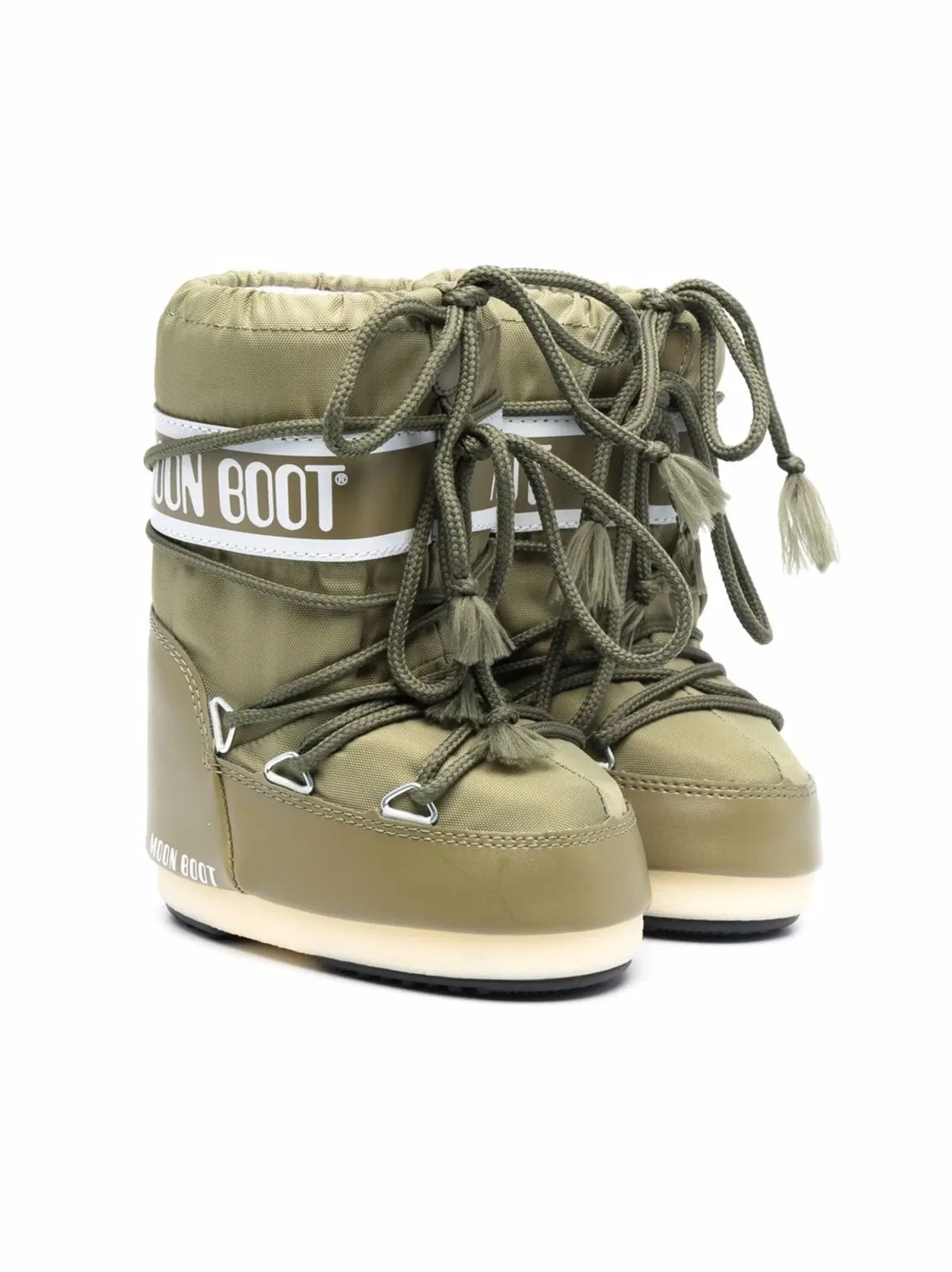 Moon Boot Высокие зеленые ботинки с логотипом