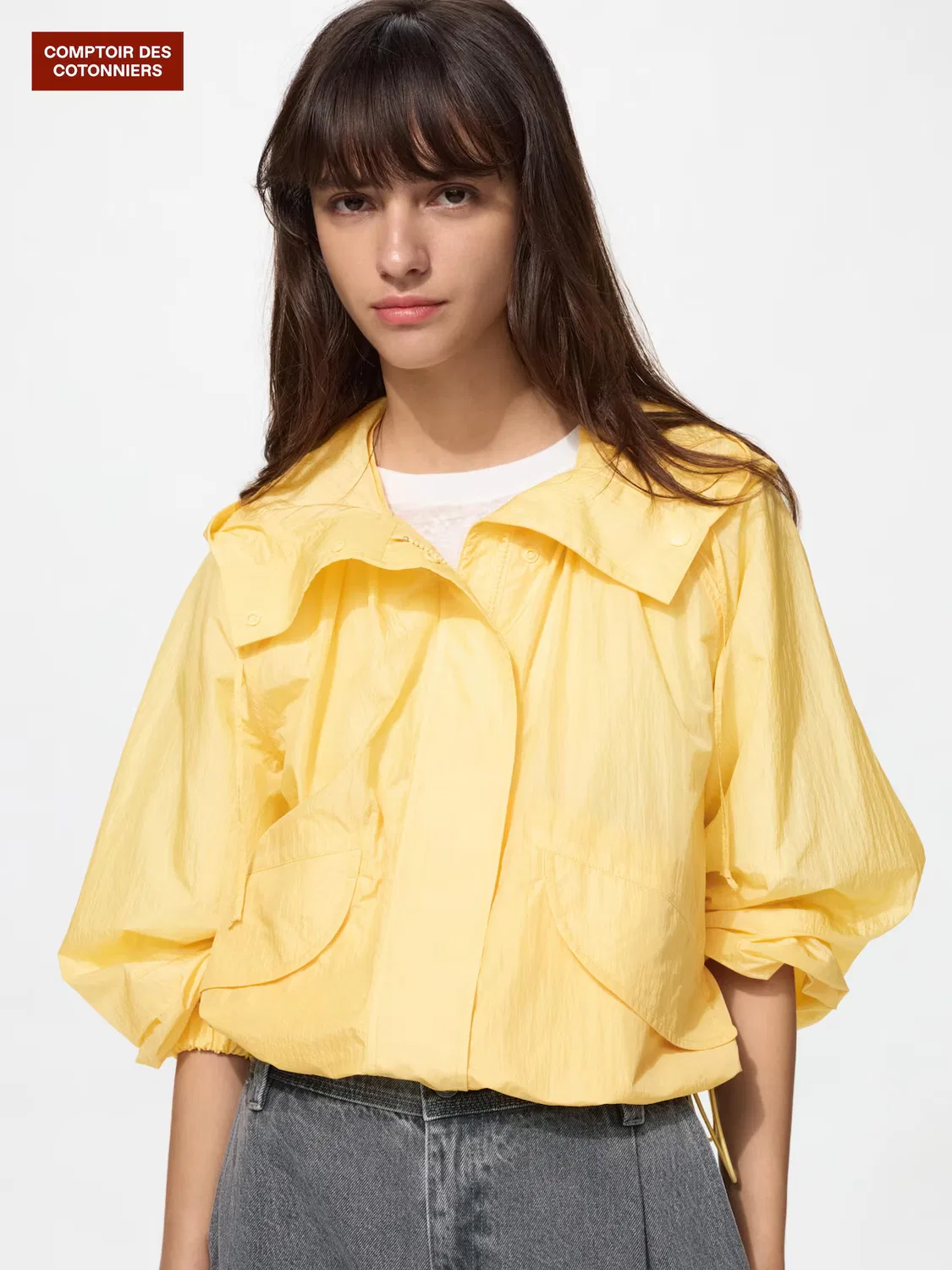 Парка Uniqlo Универсал, универсальная куртка для повседневной носки, желтый