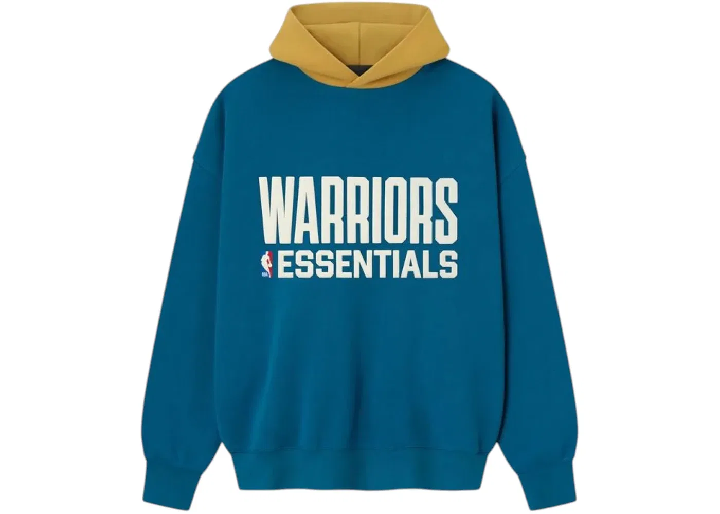 Мужское худи с принтом Warriors Fear of God Essentials Hoodie, Blue Sapphire Canyon