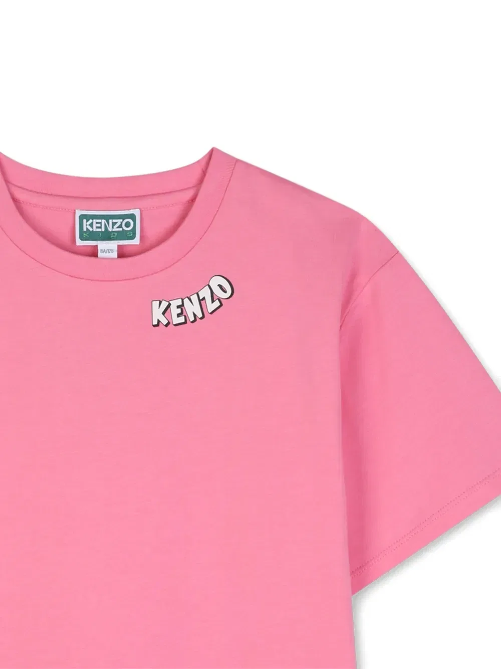 Платье с короткими рукавами и логотипом Kenzo Kids, розовый — фото 3