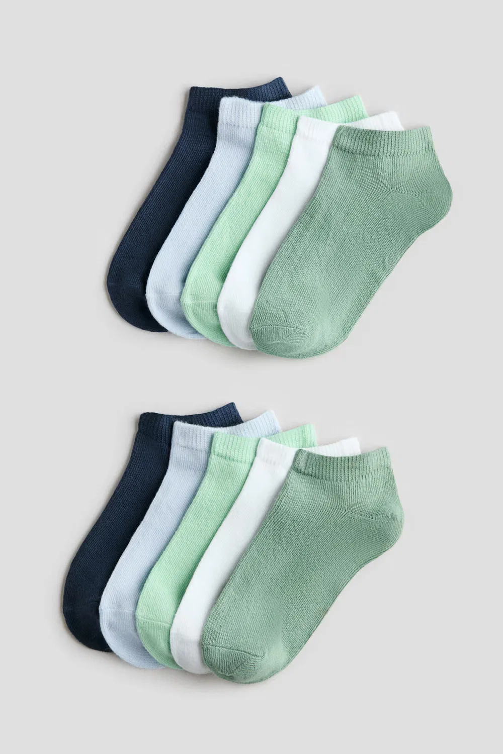 10 коротких носков в упаковке H&M, Hellgrün/Hellblau