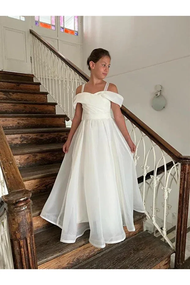 Детское платье для девочек шифоновое Butikhappykids, White
