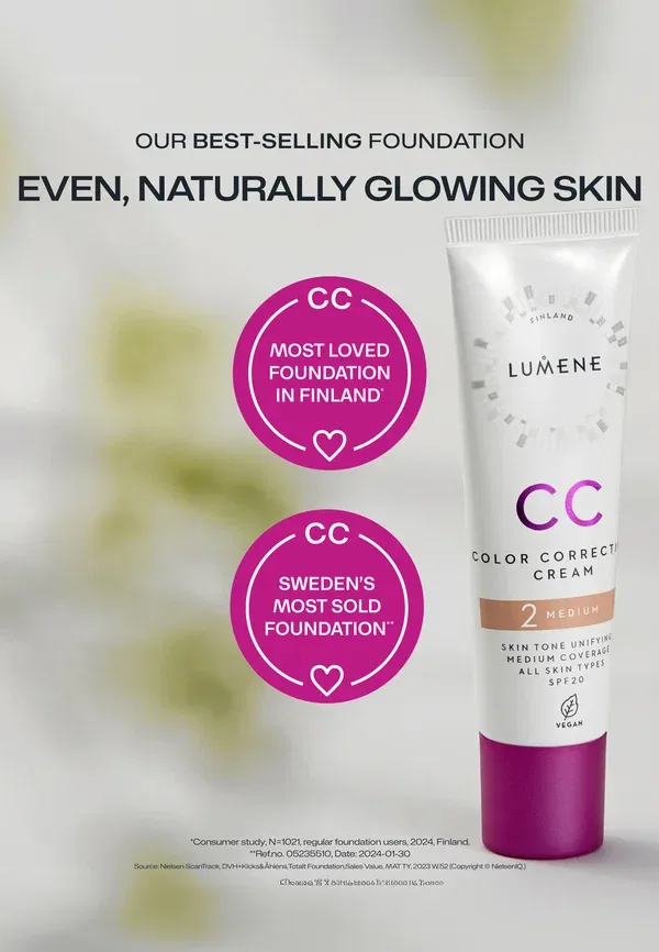 CC-крем корректирующий SPF20 Cc color correcting cream Lumene, shade 3, 30 мл, цвет shade 3 — фото 3