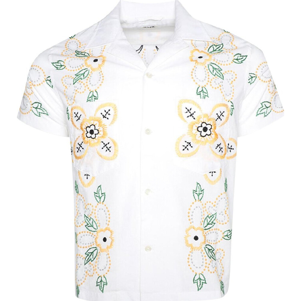 

Рубашка Bode Embroidered Buttercup Short-Sleeve, светло-кремовый/мультиколор