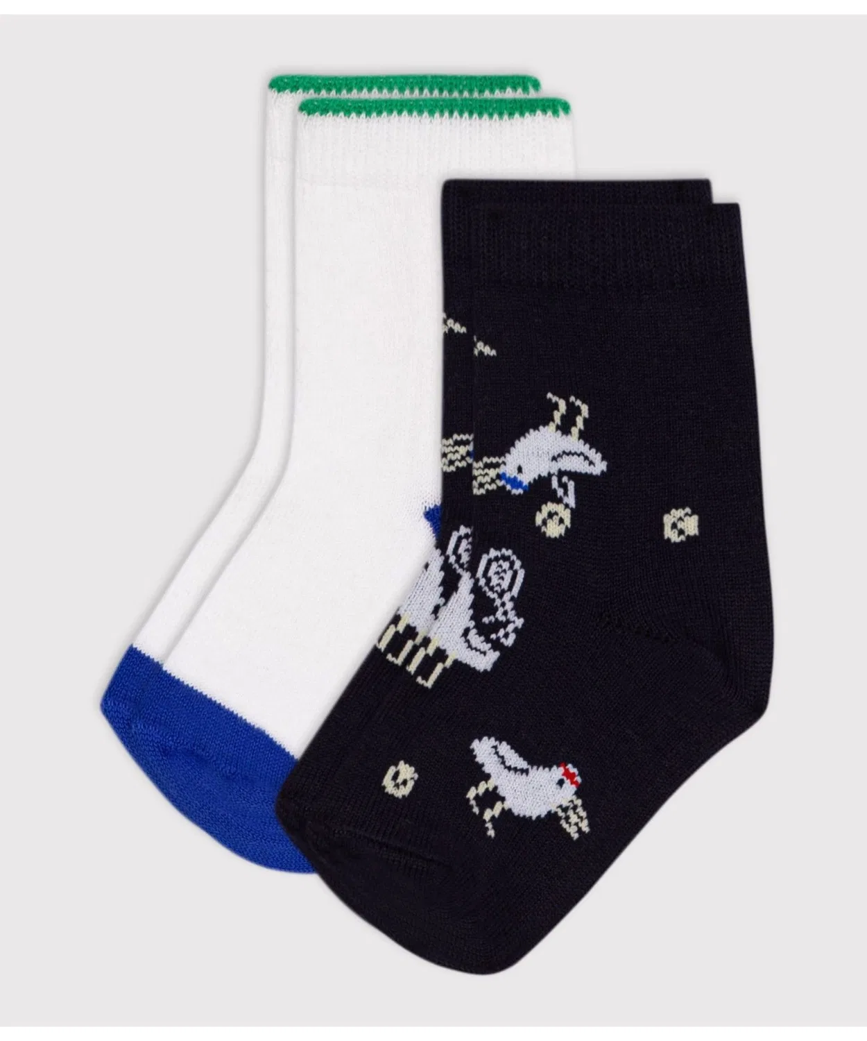 Детские носки с принтом, комплект из 2 пар PETIT BATEAU, Multicolor