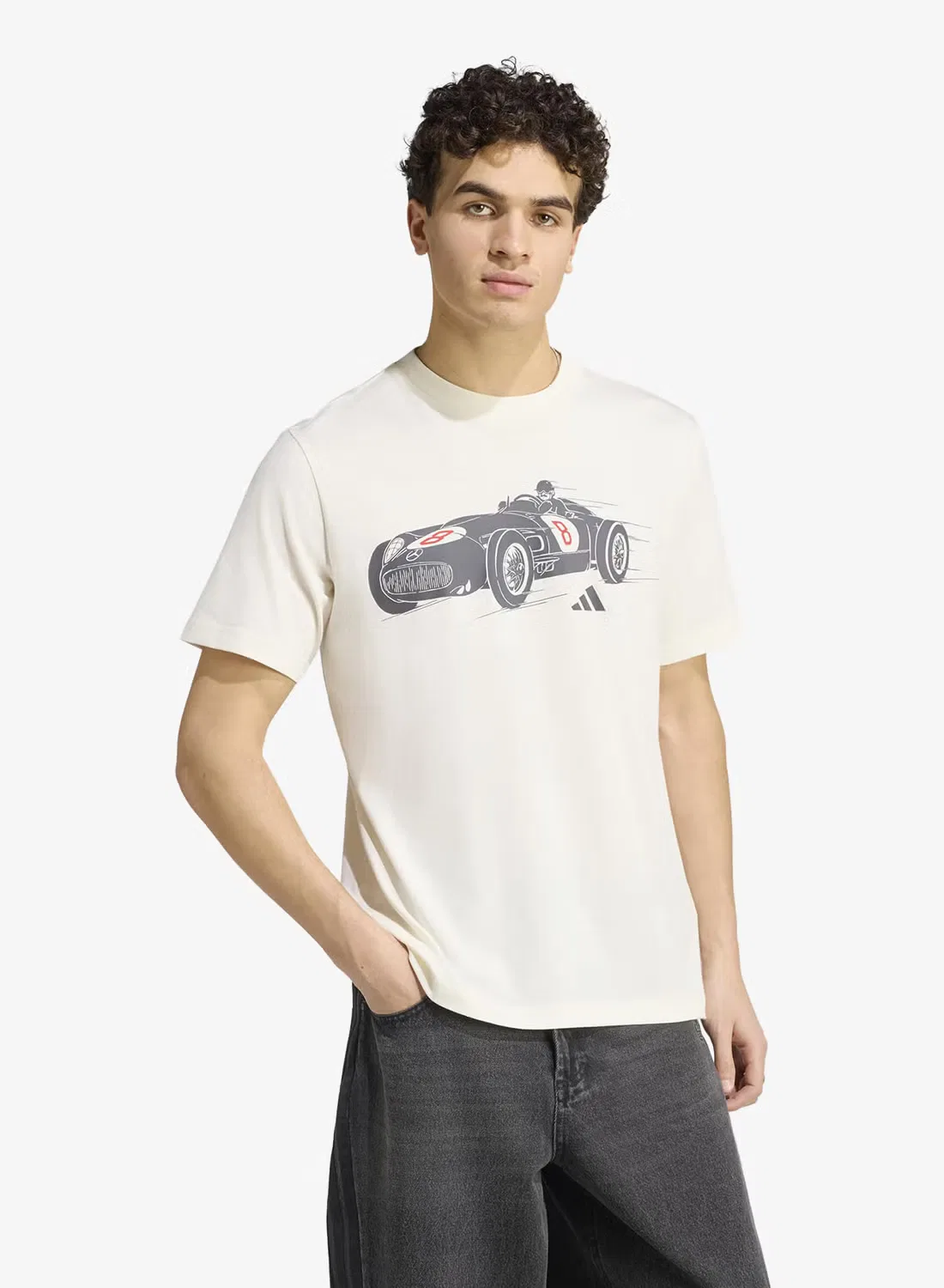 Футболка с принтом Silver Arrows 1955 Adidas, белый