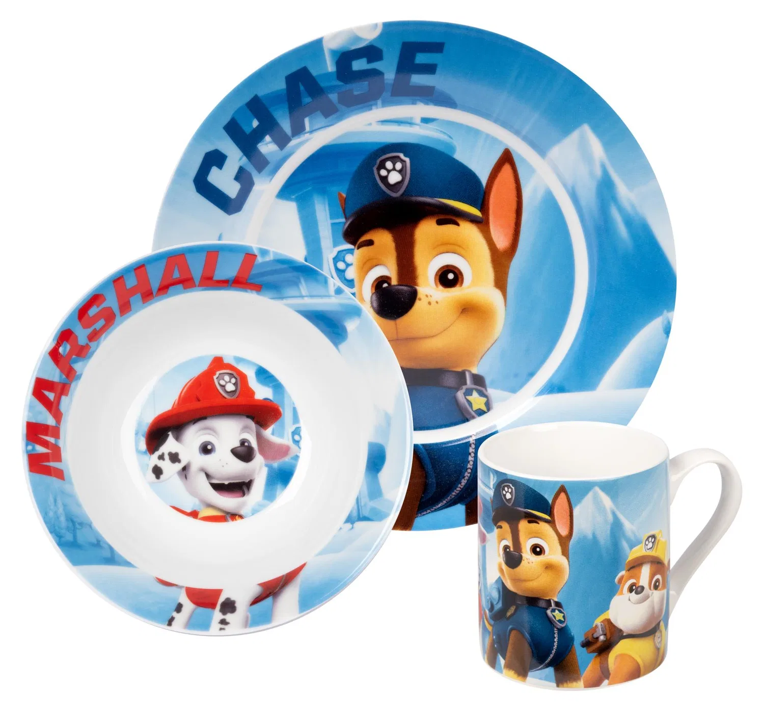 Детский набор посуды Paw Patrol, 3 предмета, фарфор, United Labels