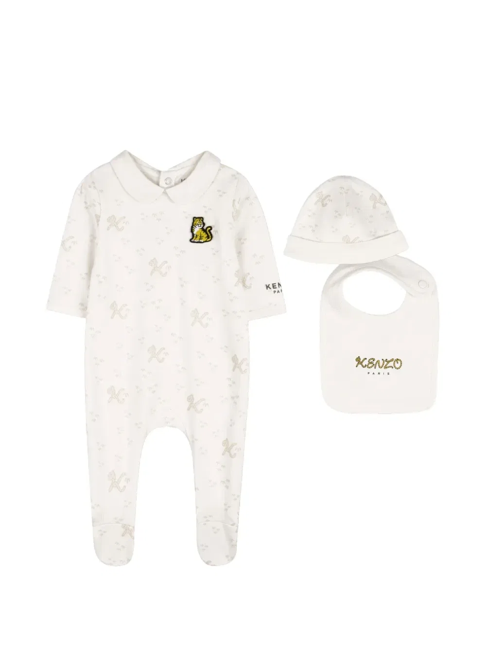 Комплект с монограммой Kenzo Kids, бежевый