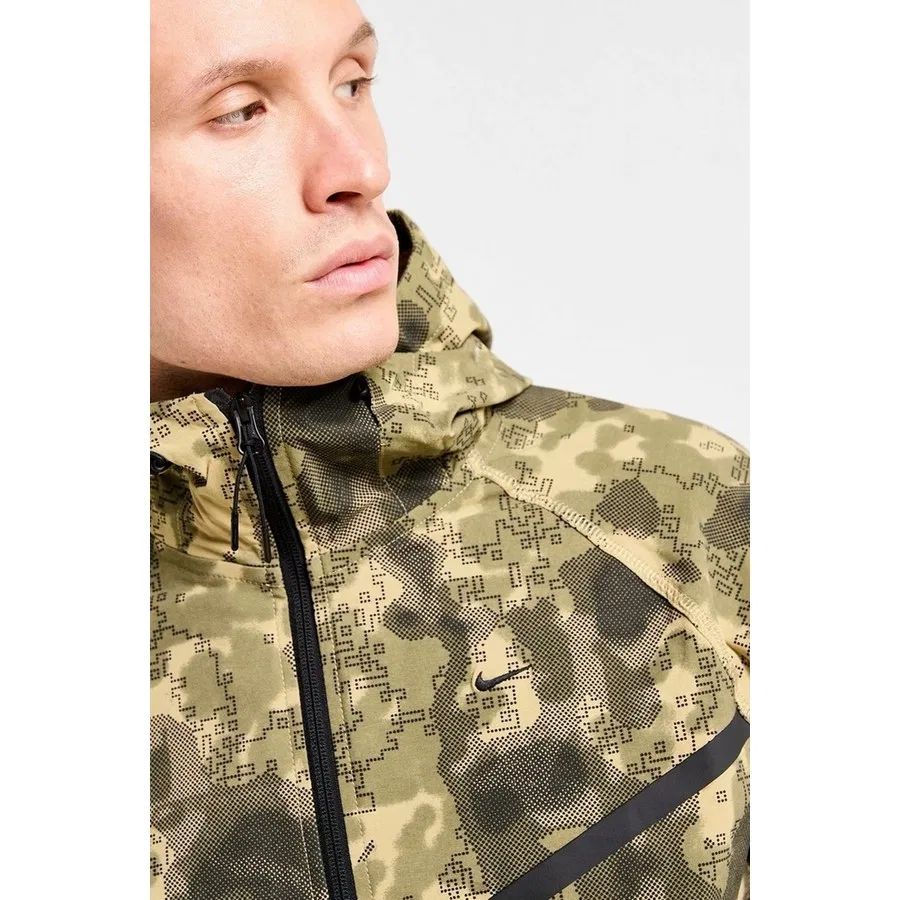 Мужской свитшот с капюшоном и принтом Tech Fleece Full Zip Windrunner Hoodie Nike, Хаки/Зеленый — фото 3