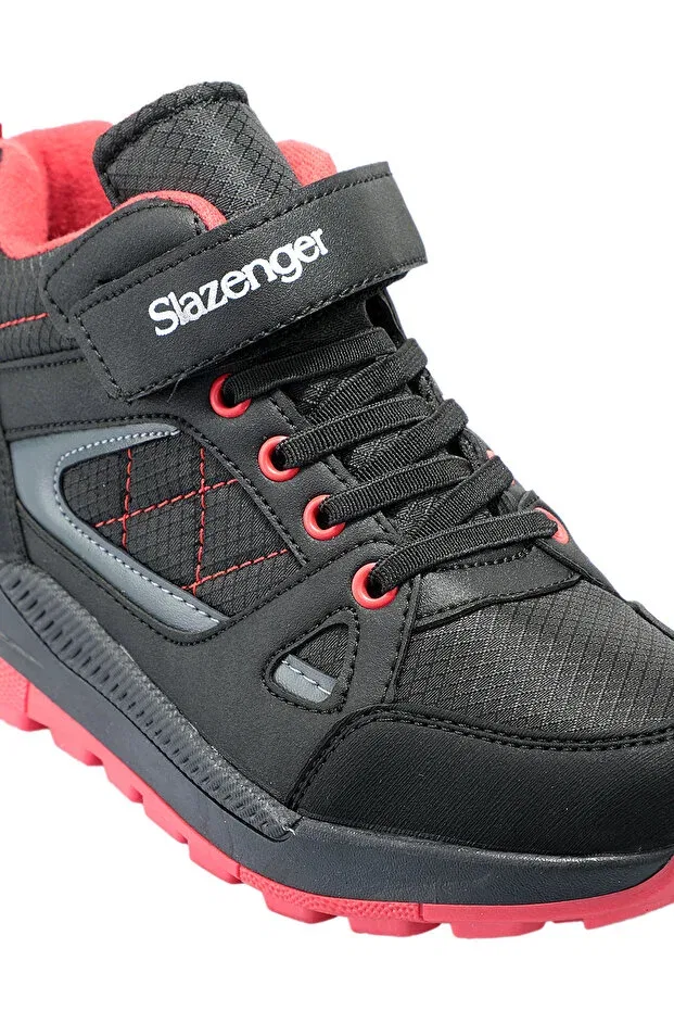 Детские ботинки для девочек на шнуровке Slazenger, Black Red — фото 4